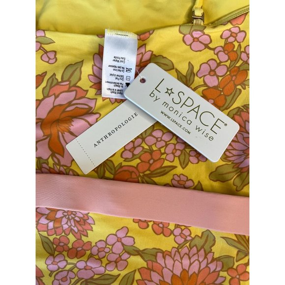 Anthropologie L*Space Lockhart Belted One-Piece Swimsuit Pink Yellow NWT - Picture 14 of 15